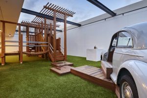 design of a car inside the nido early child care centre at ascot vale